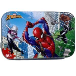 SPIDER-MAN Puzzle Collectible Tin Box NEW 60 Pieces